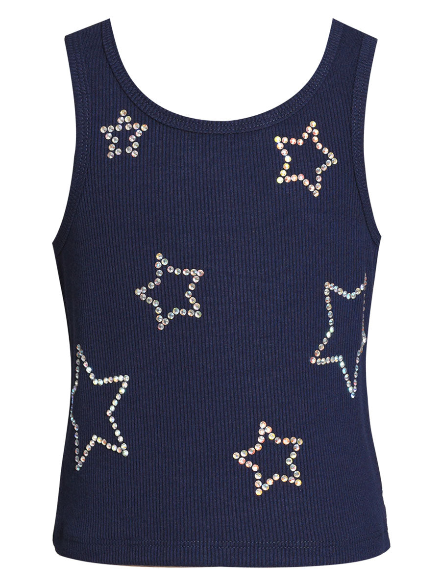 Girls Navy Tank With Star Alt 1