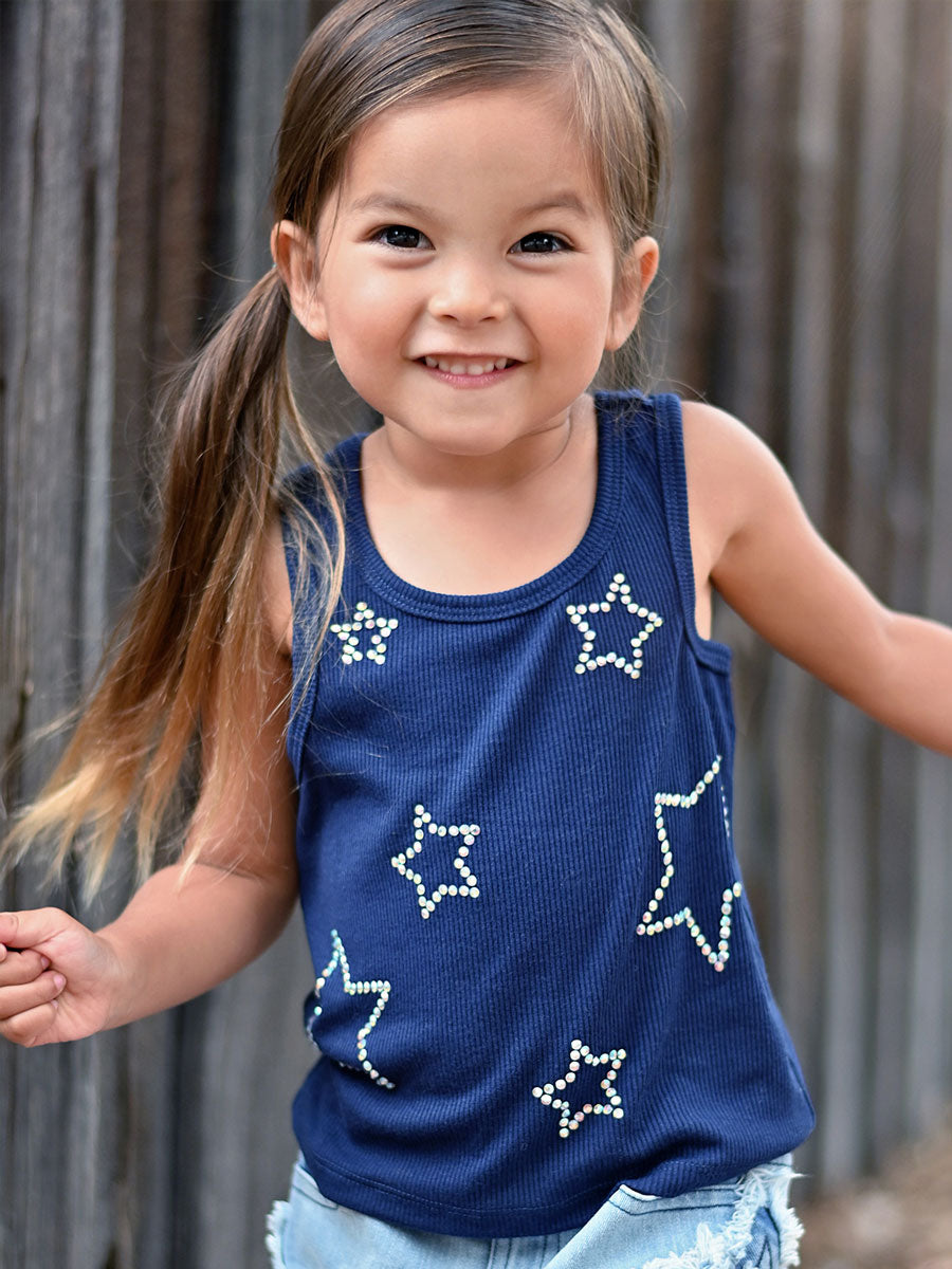 Girls Navy Tank With Star