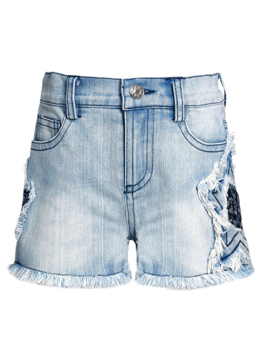 Girls Denim Short Star Alt 2