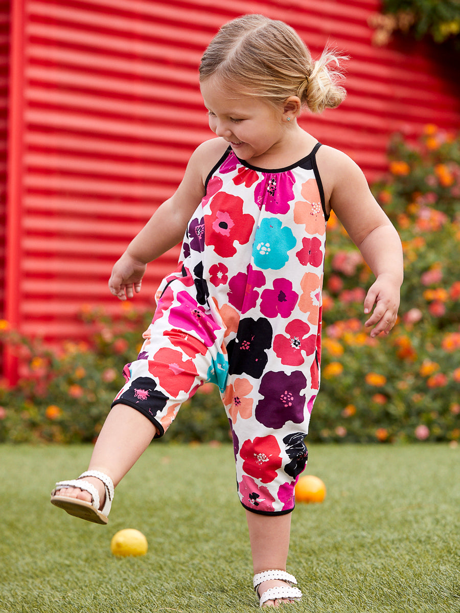 Bright Abstract Floral Knit Jumpsuit