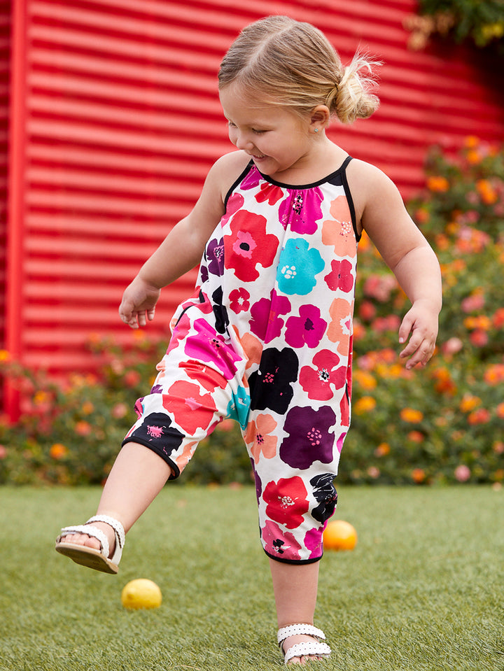 Bright Abstract Floral Knit Jumpsuit