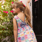 Patchwork Plaid V-Back Dress for Girls Alt 1