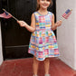 Patchwork Plaid V-Back Dress for Girls Alt 2