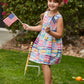 Patchwork Plaid V-Back Dress for Girls Alt 3
