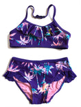 Tropical Palm Ruffle 2 Piece Bikini Set for Girls – Chasing Fireflies