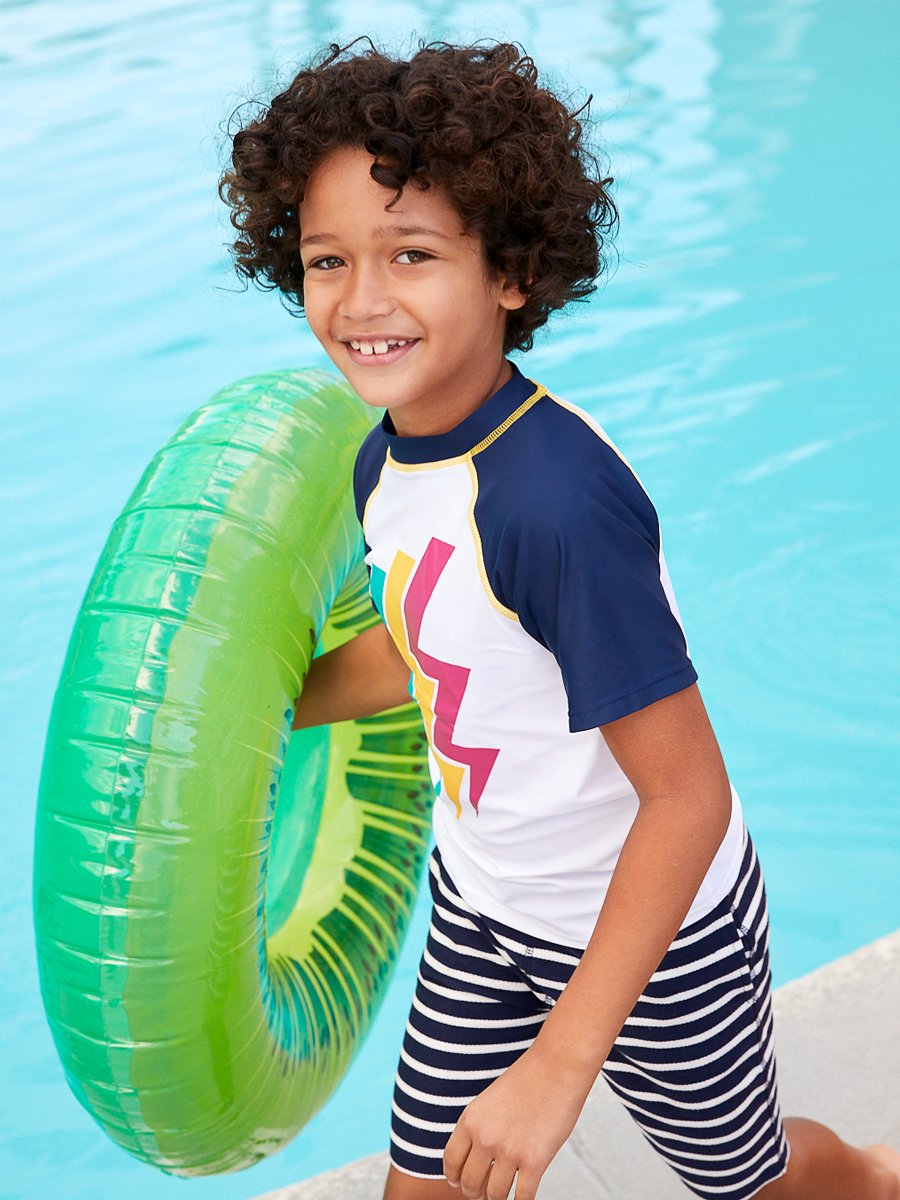 Navy Stripe Shorts for Boys