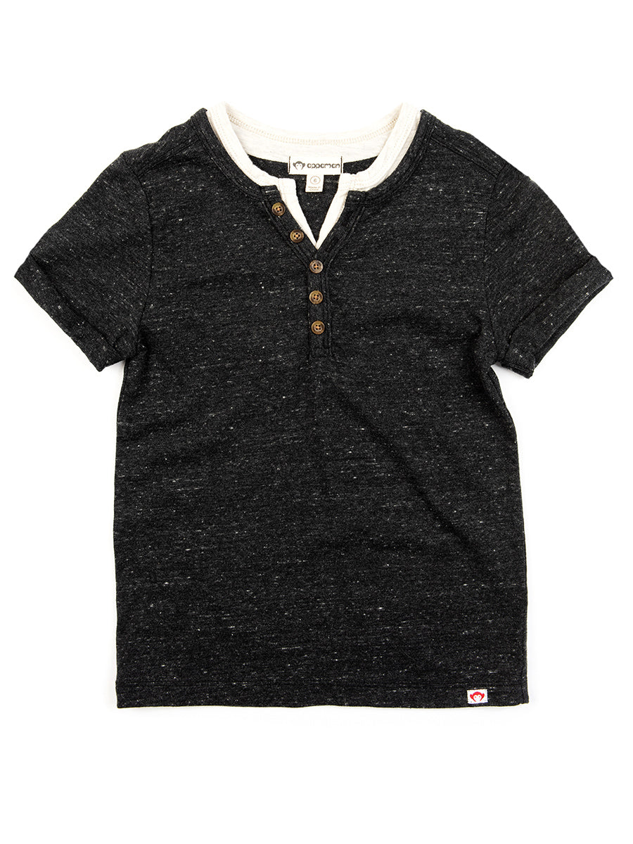 Boys Black Henley Tee Alt 4