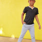 Boys Black Henley Tee Alt 2