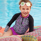 Girls Long Sleeve Rash Guard Set with Swim Pants Alt 1