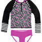Girls Long Sleeve Rash Guard Set with Swim Pants ALt 3