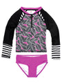 Girls Long Sleeve Rash Guard and Swim Pants Set