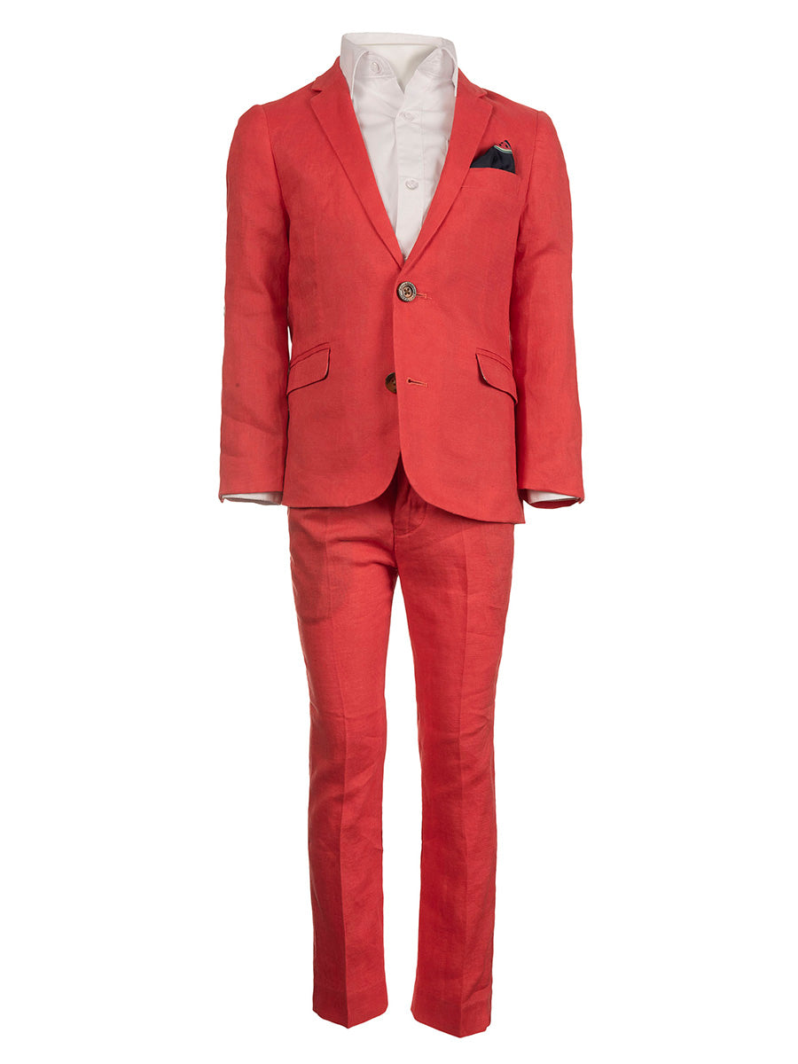 Boys 2 Piece Poppy Red Mod Suit Alt 4