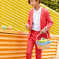 Boys 2 Piece Poppy Red Mod Suit Alt 3