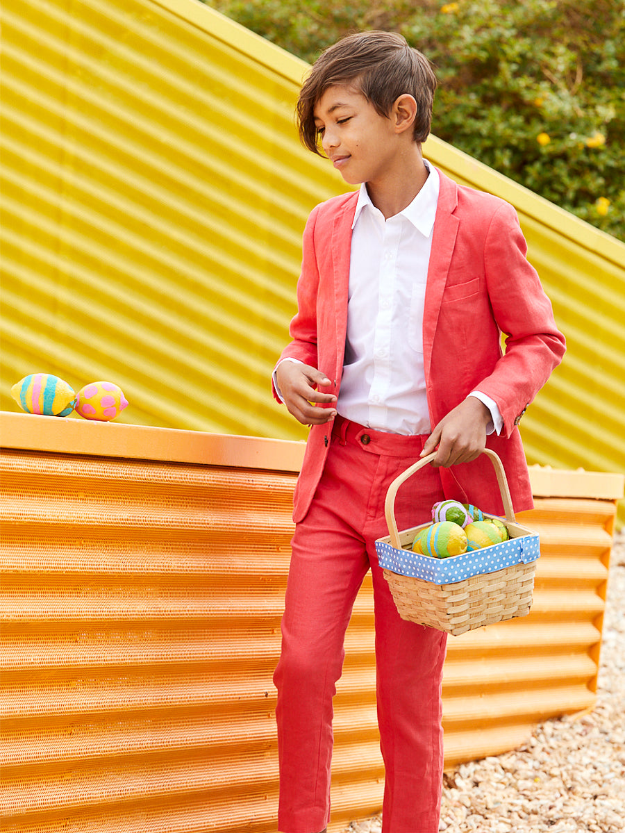 Boys 2 Piece Poppy Red Mod Suit Alt 3