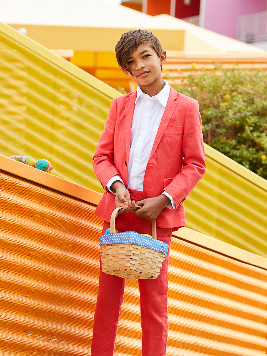 Boys 2 Piece Poppy Red Mod Suit