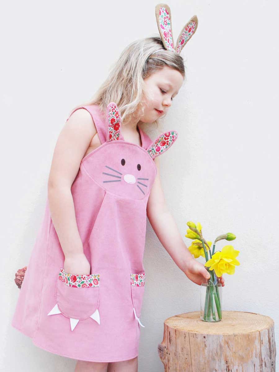 Bunny Rabbit Dress, Dusky Pink Alt 1