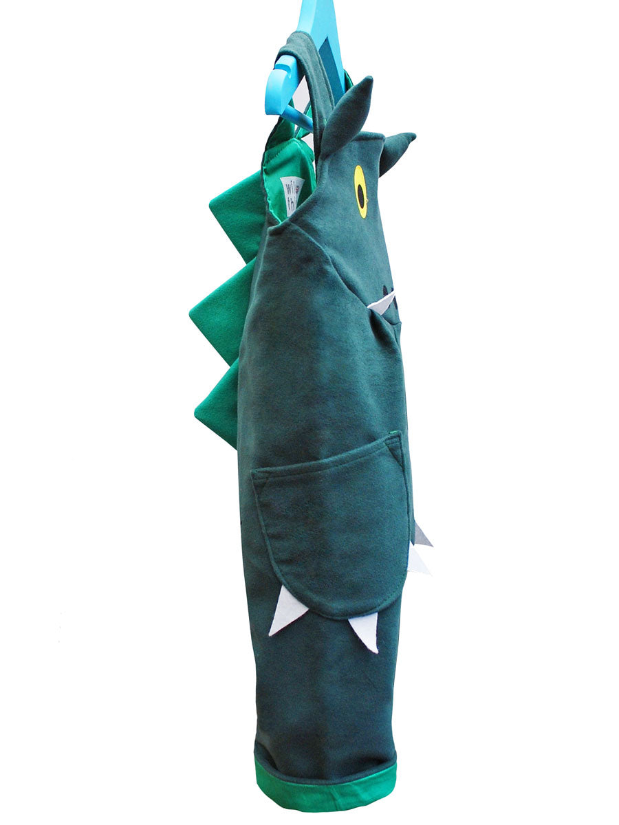 Dino Dragon Dungarees, Green Cord Side