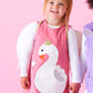 Swan Princess Fairy Tale Pinafore Dress, Pink Glitter Alt 1