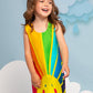 Girls Rainbow Sunrise Print Dress