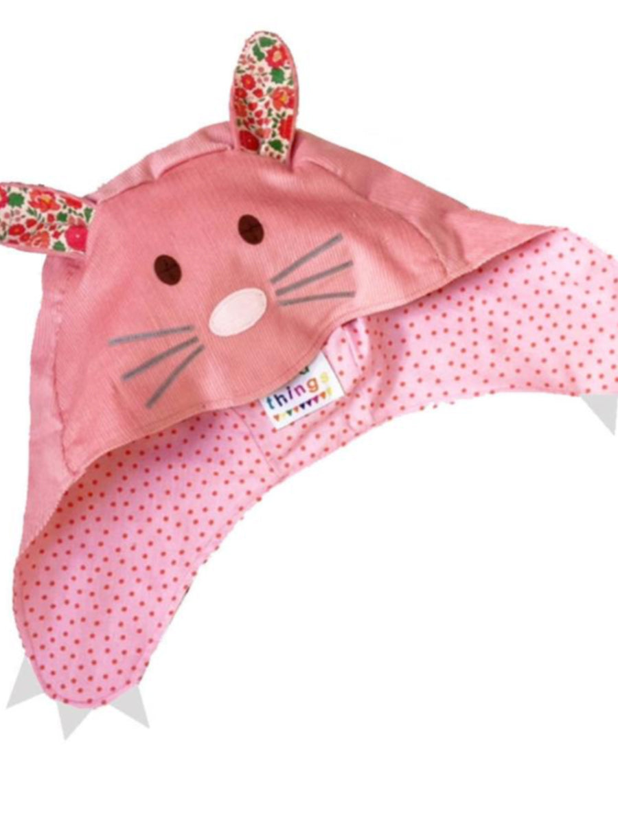 Dusky Pink Bunny Hat with Liberty Print for Infants and Kids