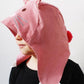 Dusky Pink Bunny Hat with Liberty Print for Infants and Kids