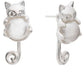 Silver Pearl Cat, Earrings Alt 1