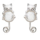 Silver Pearl Cat, Earrings
