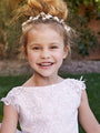 Gold Double-tiered Ivory and Blush Pearl Headband