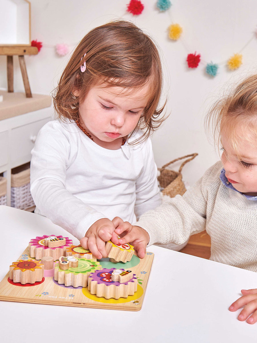 Gears & Cogs 'Busy Bee' Learning Wooden Toy Set for Baby and Toddlers