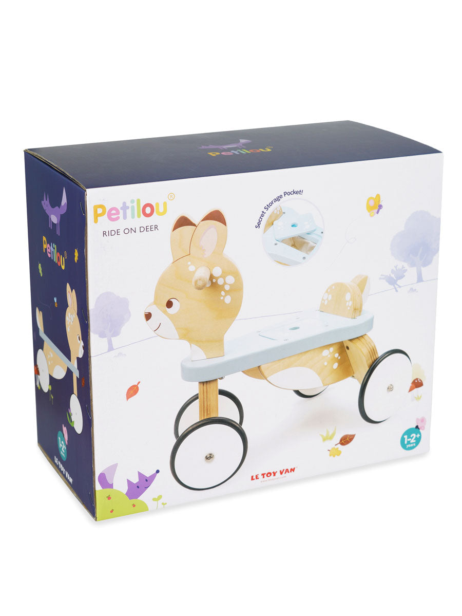 Wooden Ride On Deer Toy for Toddlers Alt 2