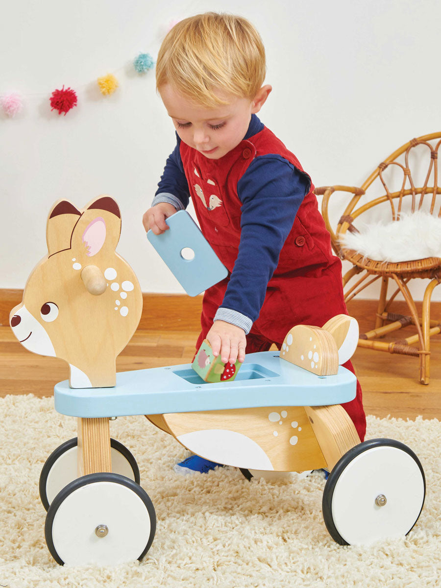 Wooden Ride On Deer Toy for Toddlers Alt 3