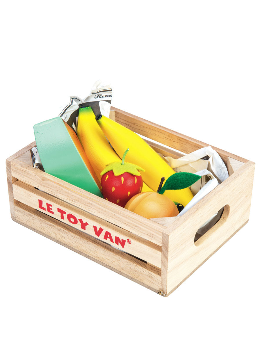 Wooden Fruits Five-A-Day Crate Toy Set