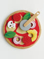 Wooden Pizza with Pizza Cutter Toy Set