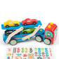Wooden Race Cars and Transporter Toy Set Alt 2