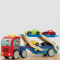 Wooden Race Cars and Transporter Toy Set