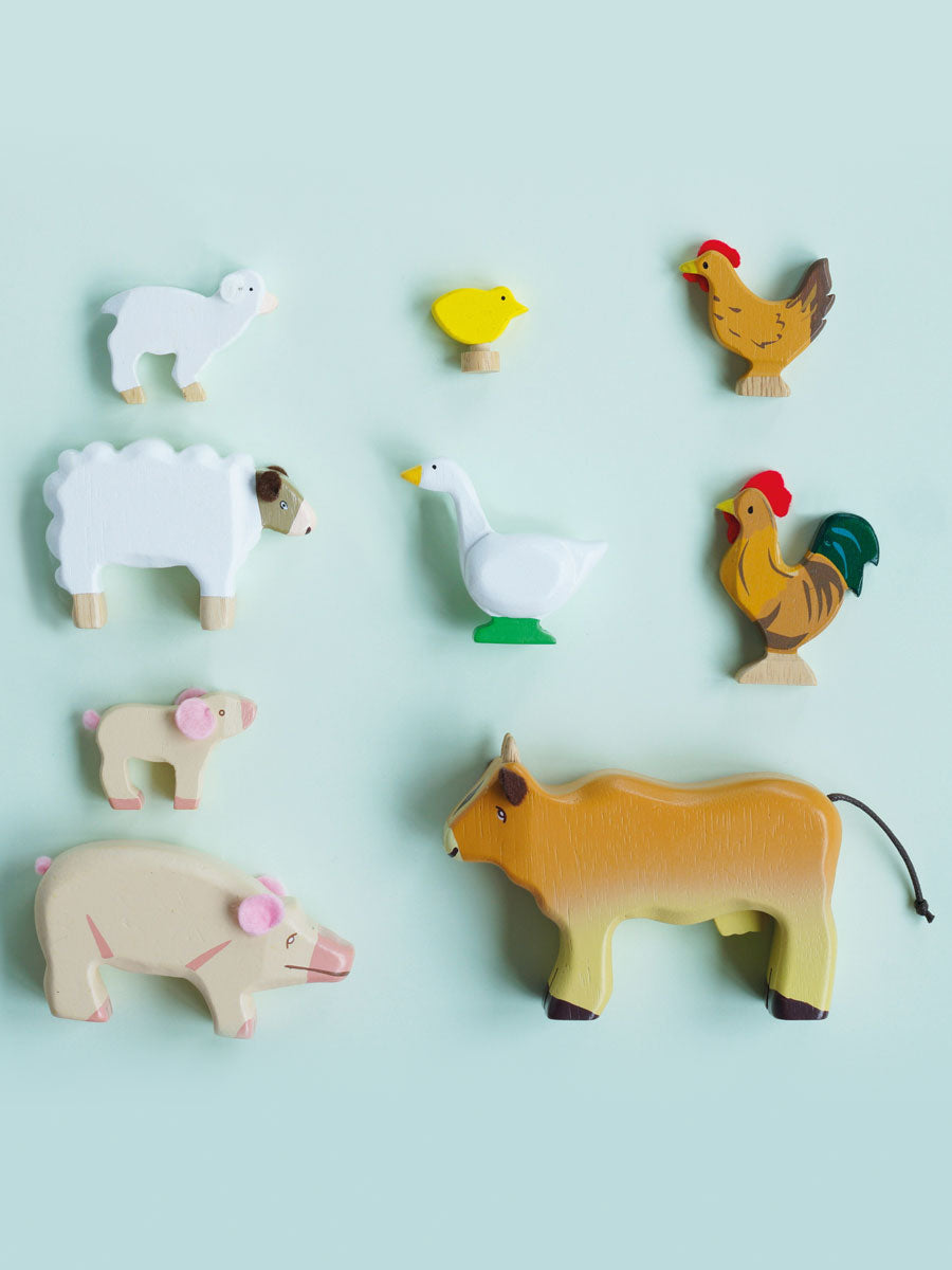Wooden Sunny Farm Animal Toy Set