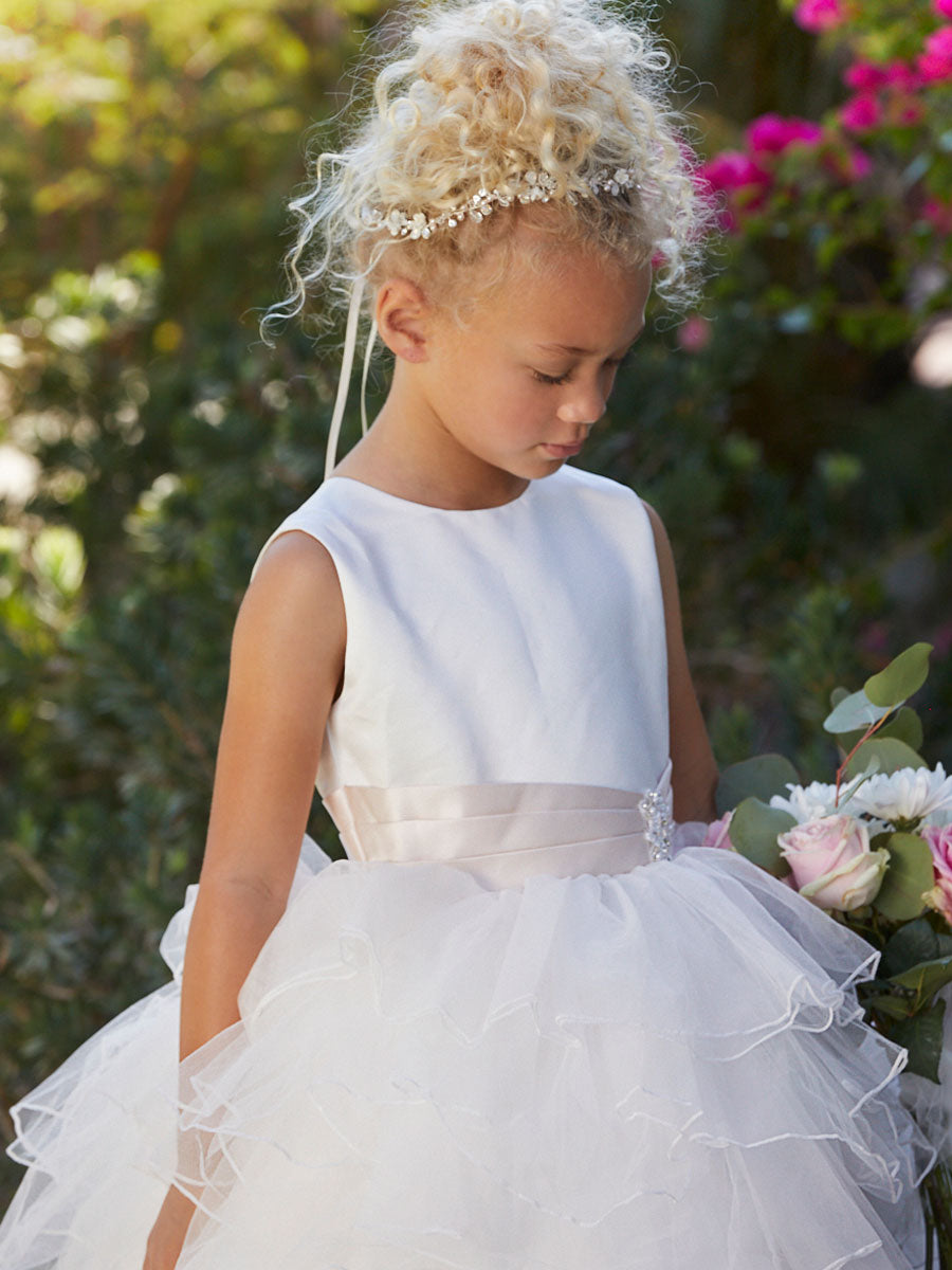 Ivory Petal Flower Girl Dress Alt 1