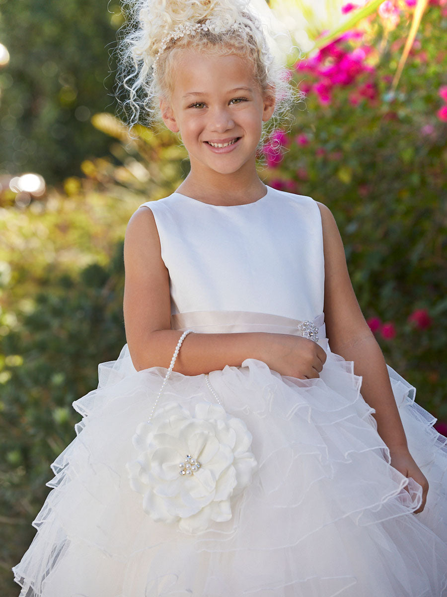 Ivory Petal Flower Girl Dress Alt 3