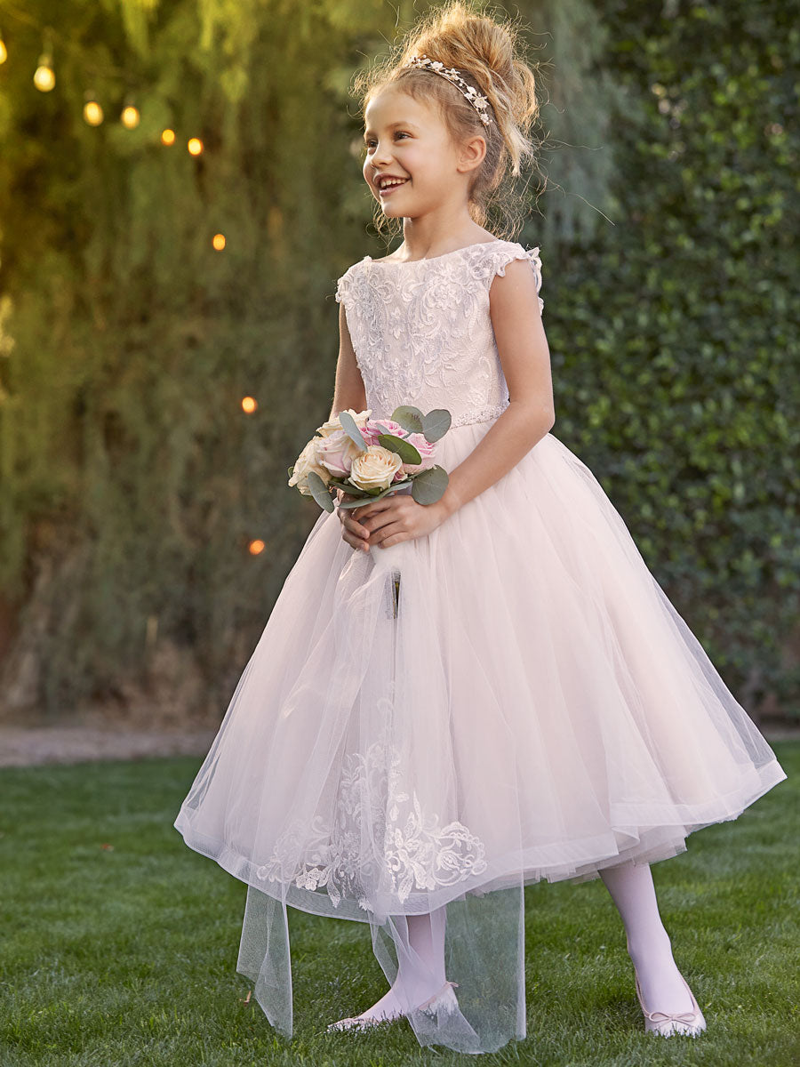Ivory Petal Flower Girl Dress, 218385 Alt 2