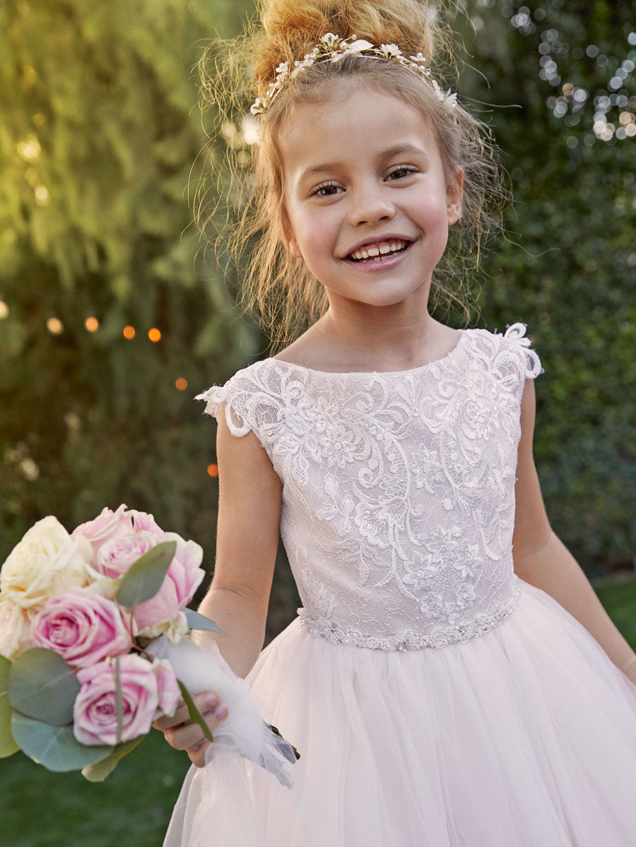 Ivory Petal Flower Girl Dress, 218385