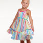 Rainbow Striped Dress For Girls