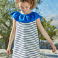 Striped Dress With Ruffle Collar for Girls