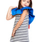 Striped Dress With Ruffle Collar for Girls