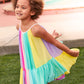 Rainbow Colorblock Kids Mesh Circle Dress Alt 3