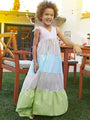 Girls Tiered Pastel Maxi Dress