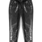 Girls Black Faux Leather Pants