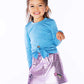 Pink Metallic Faux Leather Skirt for Girls