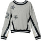 Grey Sweatshirt with Metallic Stars for Girls