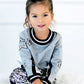 Grey Sweatshirt with Metallic Stars for Girls