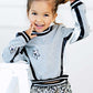 Grey Sweatshirt with Metallic Stars for Girls
